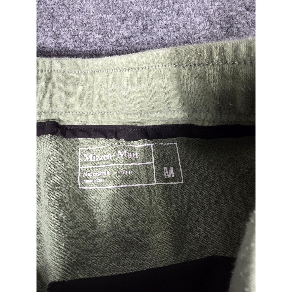 Mizzen‎ and Main Helmsman Slim Jogger Sweatpants Mens Sz M Green French Terry - Picture 3 of 10